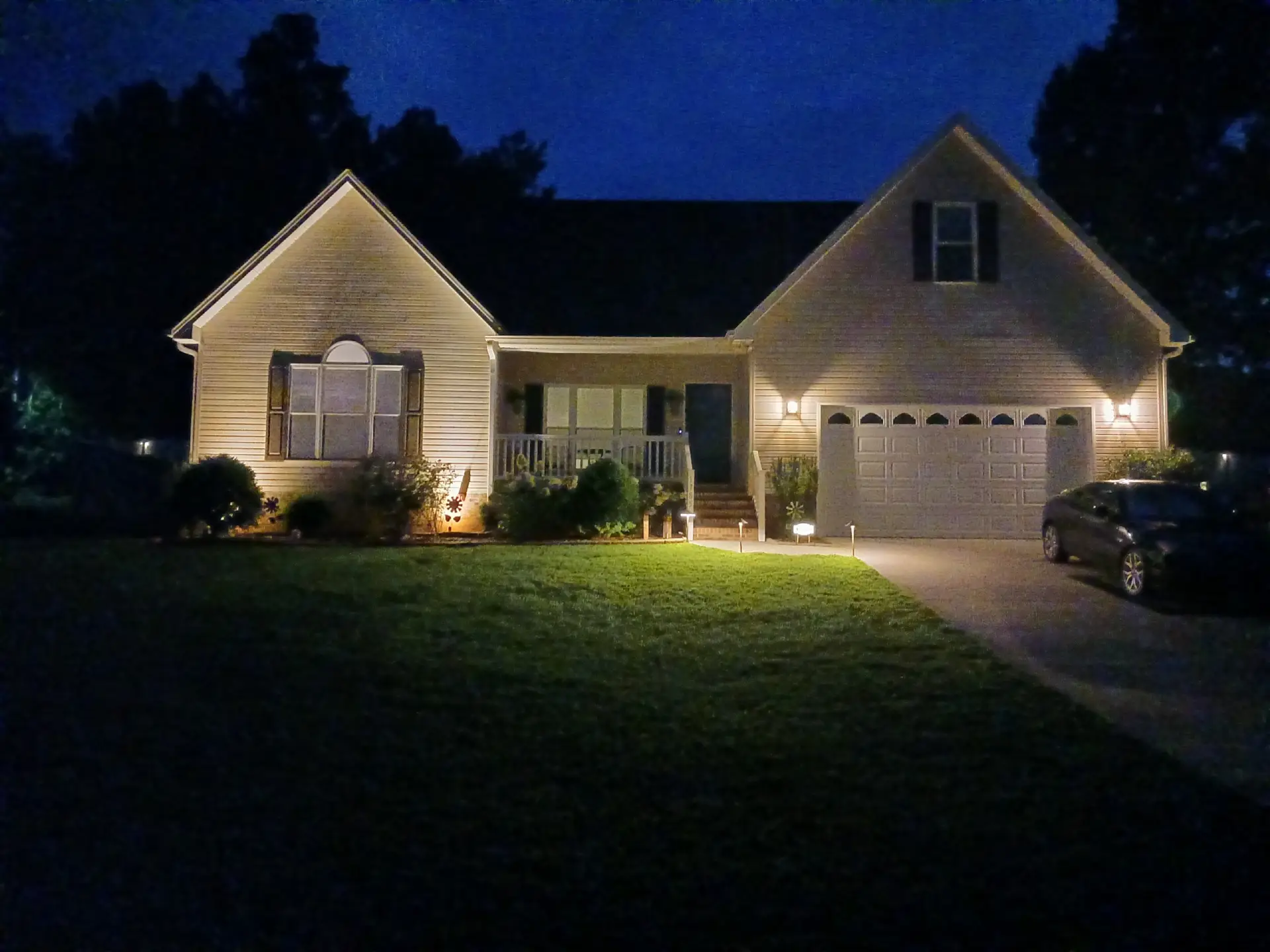 Before and After Outdoor Lighting Charlotte NC